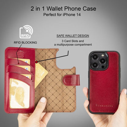 Apple iPhone 14 Series Detachable Leather Wallet Case Colorful - MW