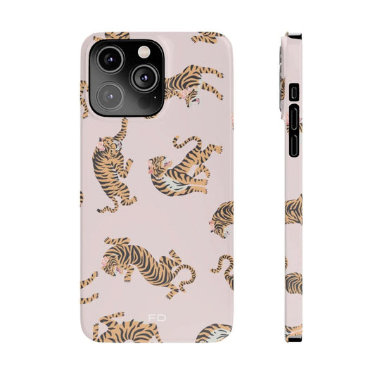 Leopard with Roses Slim Case for iPhone 14 Series - TechFusion