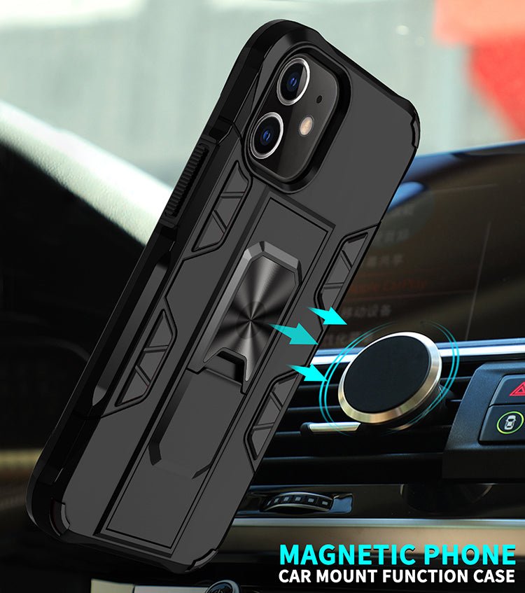 Military Grade Armor Protection Stand Magnetic Feature Case for iPhone - TechFusion