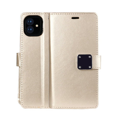 Multi Pockets Folio Flip Leather Wallet Case with Strap for iPhone 12 - TechFusion