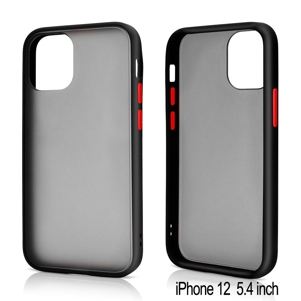 Slim Matte Hybrid Bumper Case for iPhone 12 Mini 5.4 inch (Black) - TechFusion