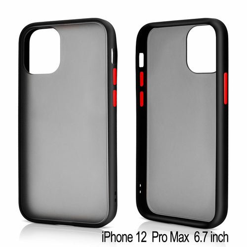 Slim Matte Hybrid Bumper Case for iPhone 12 Pro Max 6.7 inch (Black) - TechFusion