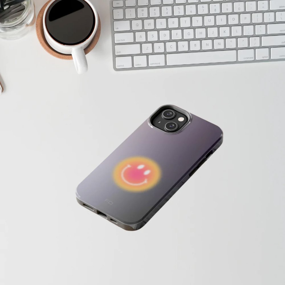 Smiley Face Tough Case for iPhone with Wireless Charging - TechFusion