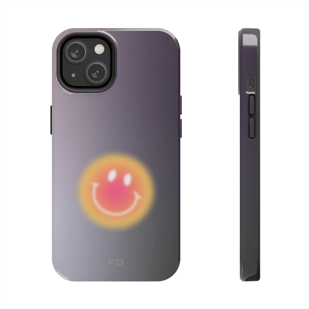 Smiley Face Tough Case for iPhone with Wireless Charging - TechFusion