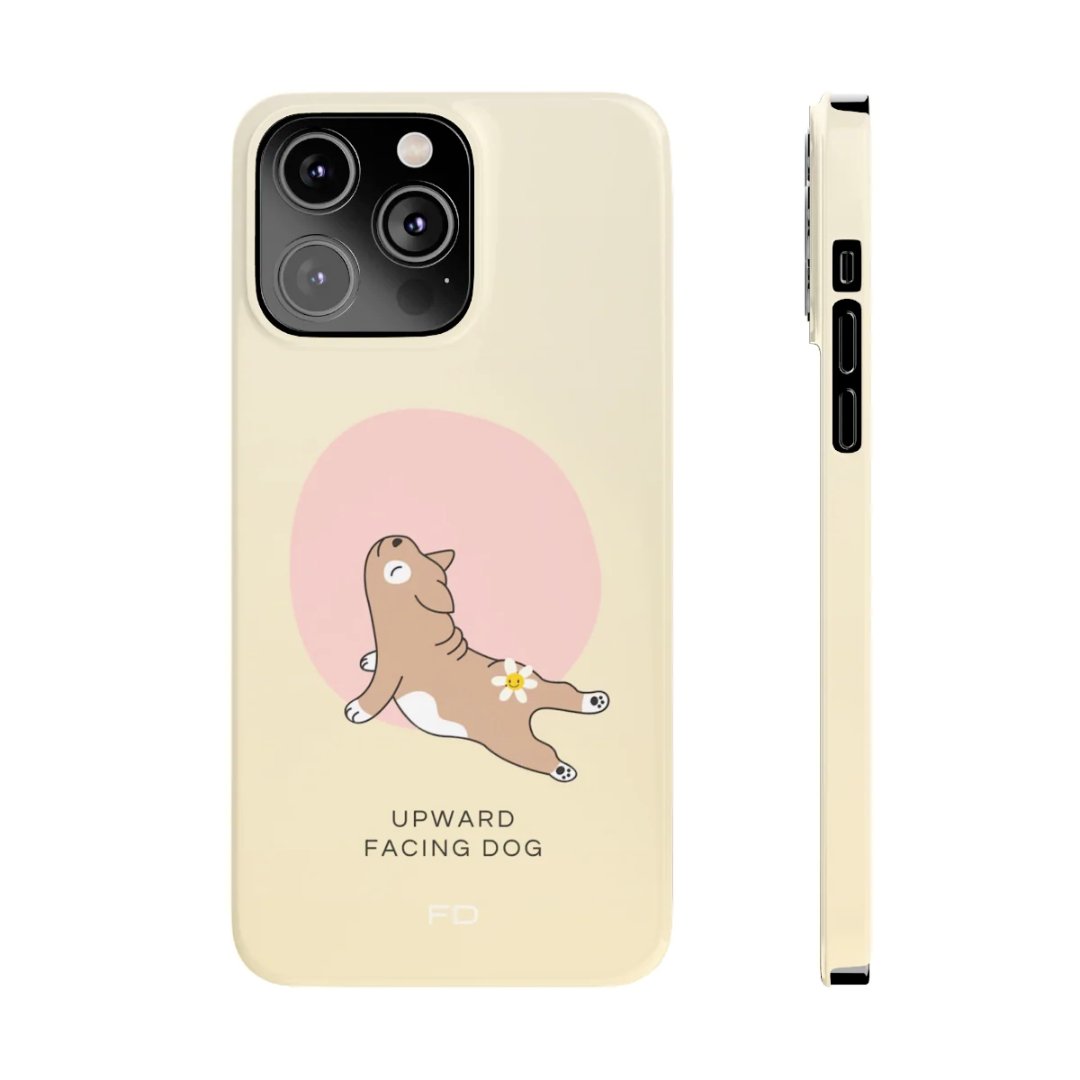 Upward Facing Dog Yoga Theme Slim Case for iPhone 14 Series - TechFusion