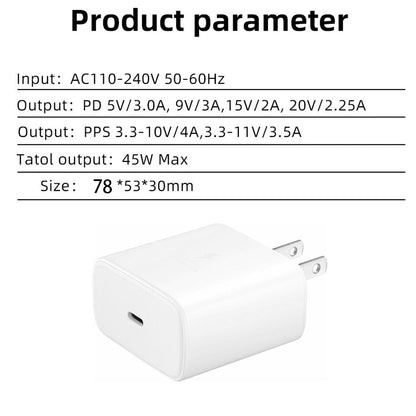 USB - C Wall Charger with Fast Charge for iPhone 45W - TechFusion